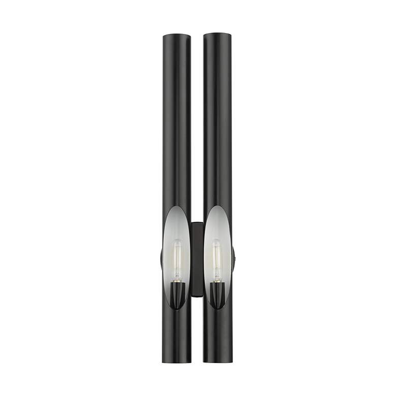 Image 4 Acra 2 Light Shiny Black ADA Double Sconce more views