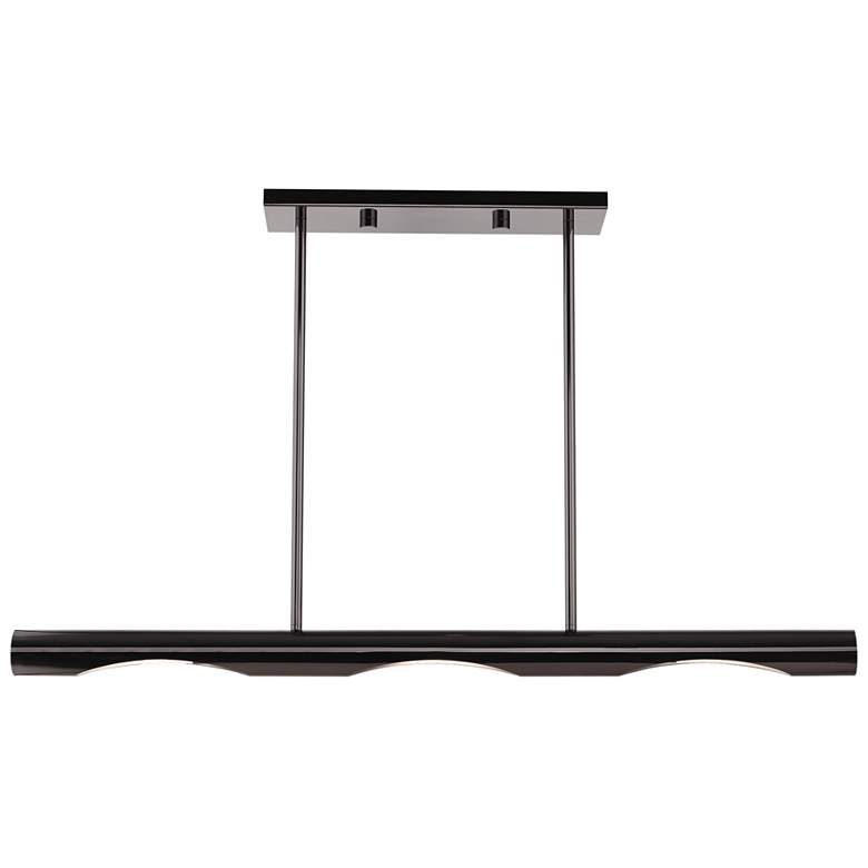 Image 1 Acra 3 Light Black Chrome Linear Chandelier