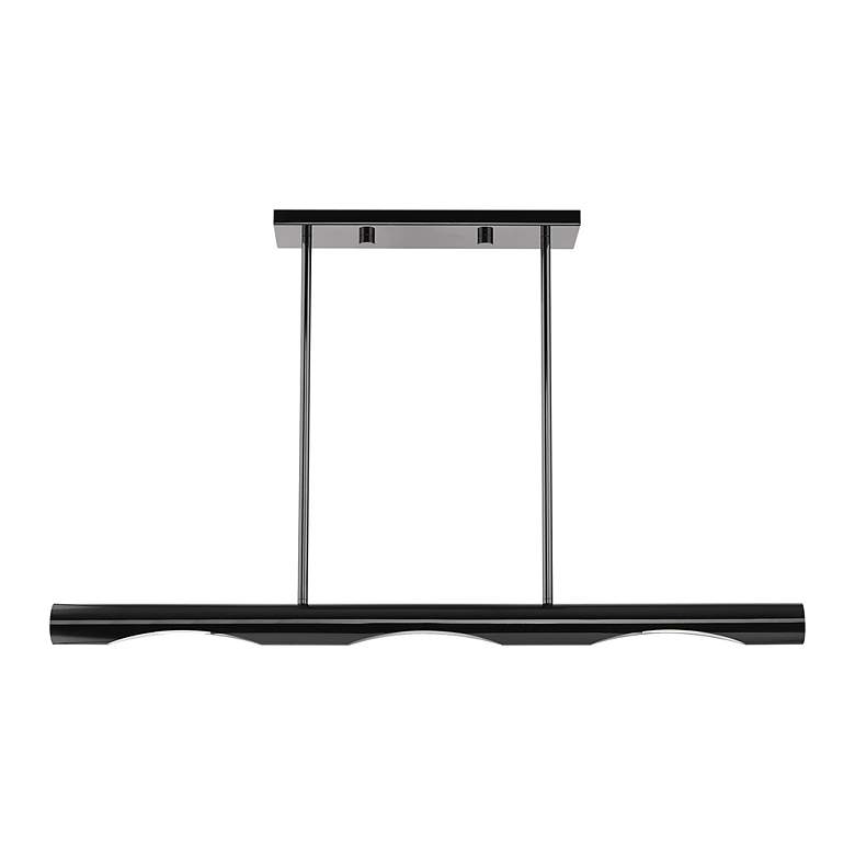 Image 3 Acra 3 Light Black Chrome Linear Chandelier more views