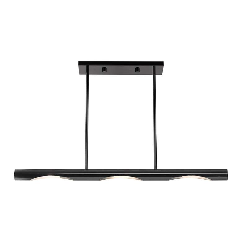 Image 4 Acra 3 Light Black Chrome Linear Chandelier more views