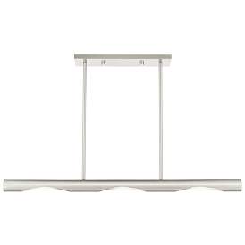 Image1 of Acra 3 Light Brushed Nickel Linear Chandelier
