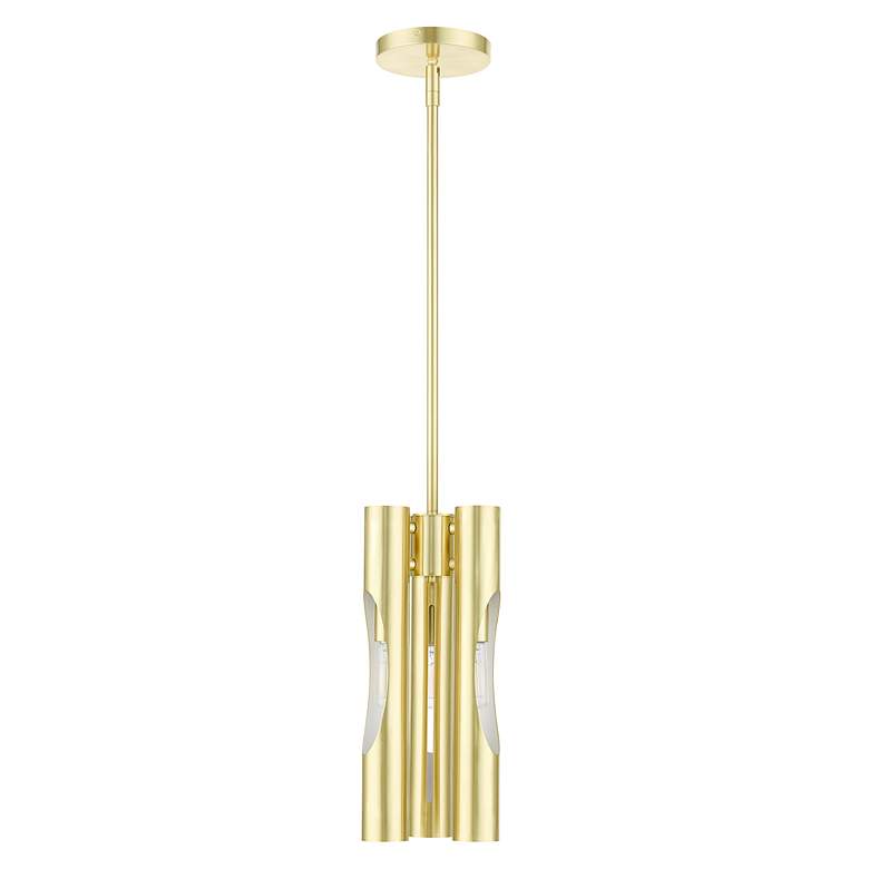 Image 3 Acra 3 Light Satin Brass Pendant Chandelier more views