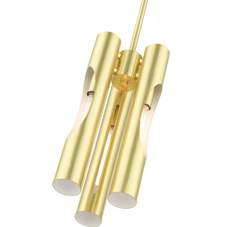 Image 6 Acra 3 Light Satin Brass Pendant Chandelier more views