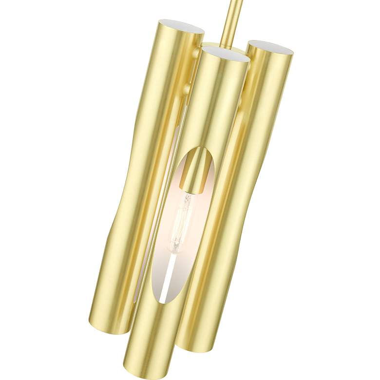 Image 7 Acra 3 Light Satin Brass Pendant Chandelier more views