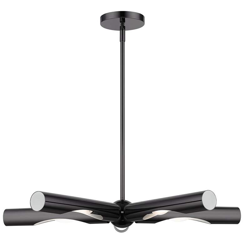 Image 1 Acra 5 Light Black Chrome Chandelier