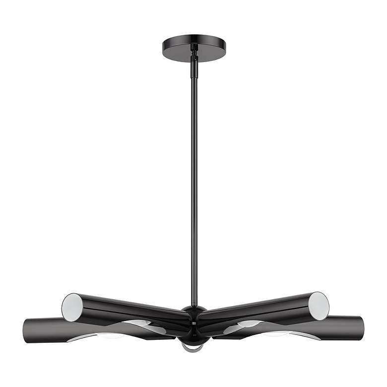 Image 3 Acra 5 Light Black Chrome Chandelier more views