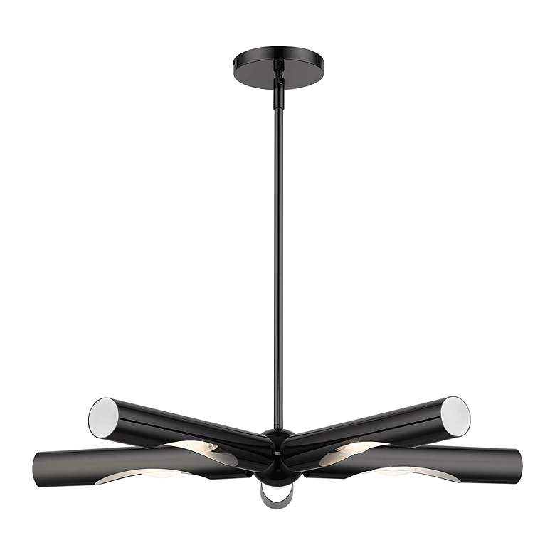 Image 4 Acra 5 Light Black Chrome Chandelier more views