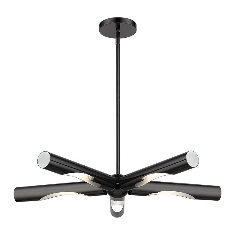 Image 5 Acra 5 Light Black Chrome Chandelier more views
