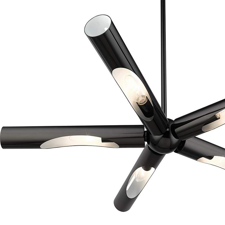 Image 7 Acra 5 Light Black Chrome Chandelier more views