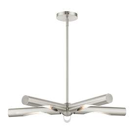 Image5 of Acra 5 Light Brushed Nickel Chandelier more views