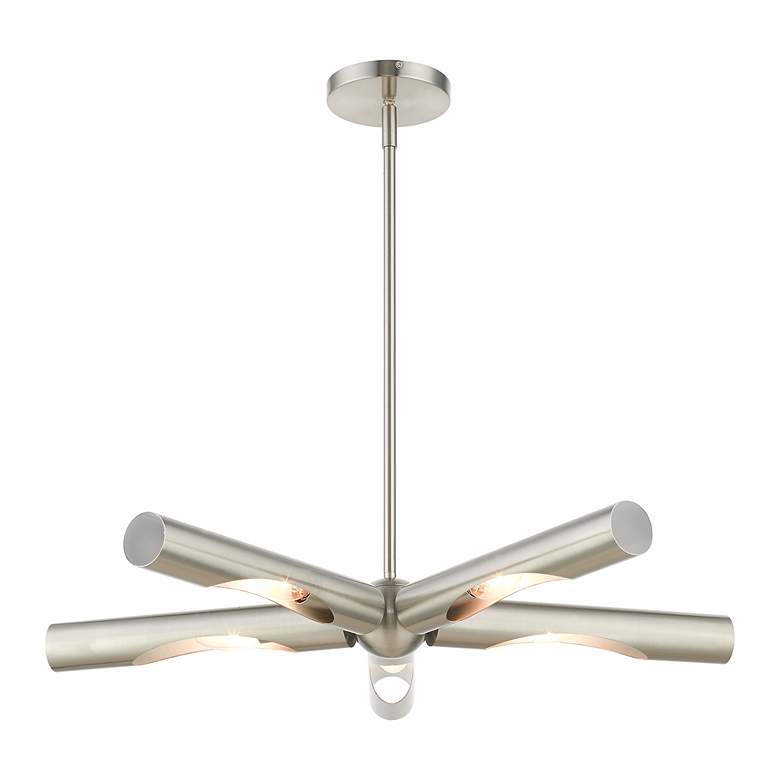 Image 6 Acra 5 Light Brushed Nickel Chandelier more views