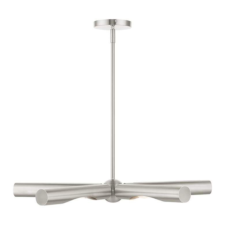 Image 7 Acra 5 Light Brushed Nickel Chandelier more views