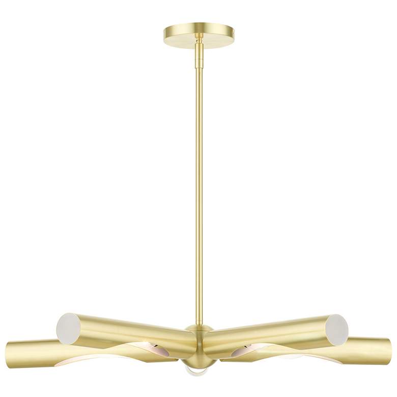 Image 1 Acra 5 Light Satin Brass Chandelier