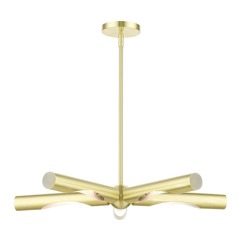 Image 4 Acra 5 Light Satin Brass Chandelier more views