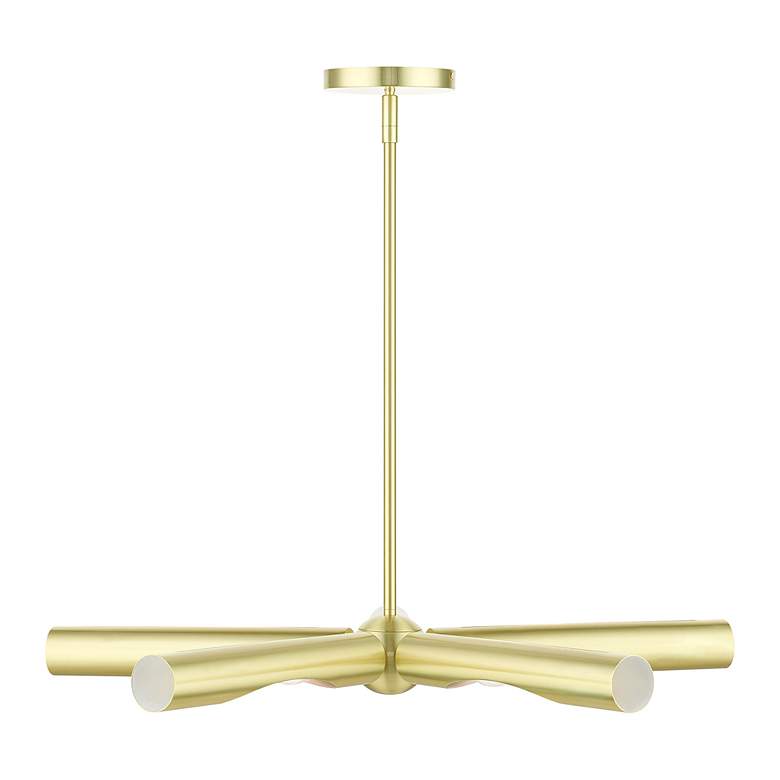 Image 5 Acra 5 Light Satin Brass Chandelier more views