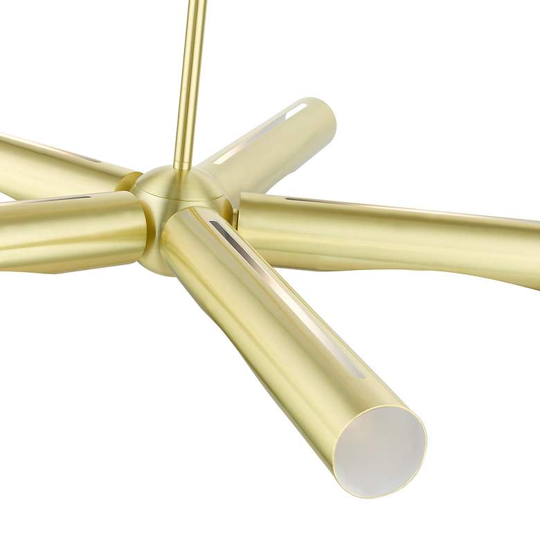 Image 7 Acra 5 Light Satin Brass Chandelier more views