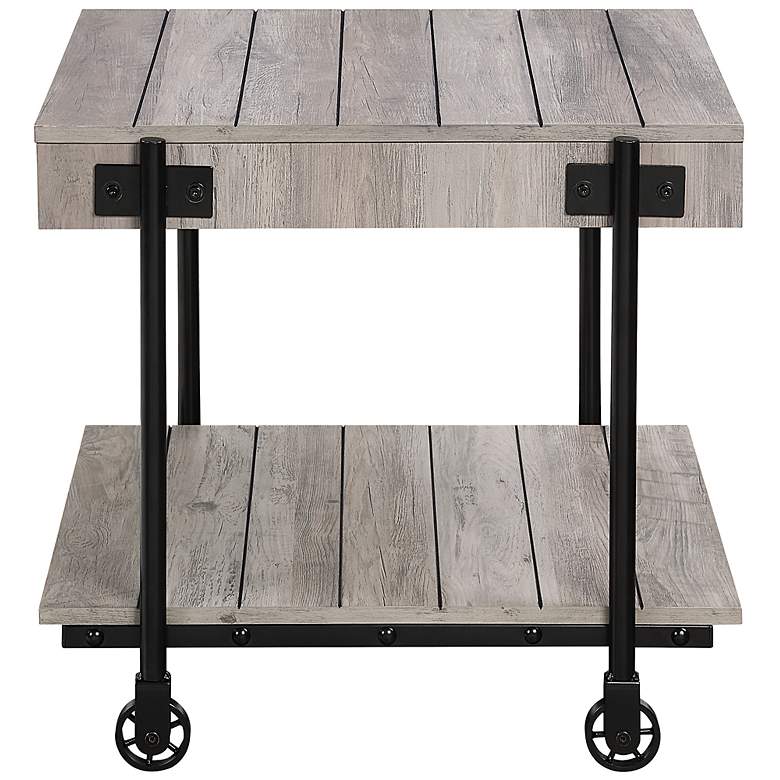 Image 3 Acres 23 3/4" Wide Black and Natural Tone 1-Shelf End Table more views