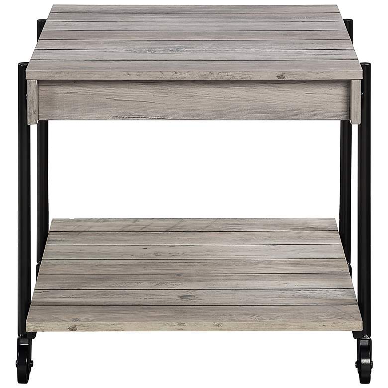 Image 4 Acres 23 3/4" Wide Black and Natural Tone 1-Shelf End Table more views