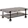 Acres 47 1/4"W Black and Natural Tone 1-Shelf Coffee Table