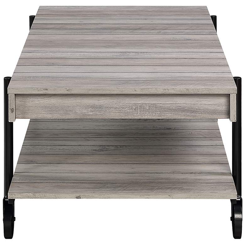 Image 7 Acres 47 1/4"W Black and Natural Tone 1-Shelf Coffee Table more views