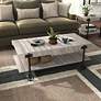 Acres 47 1/4"W Black and Natural Tone 1-Shelf Coffee Table