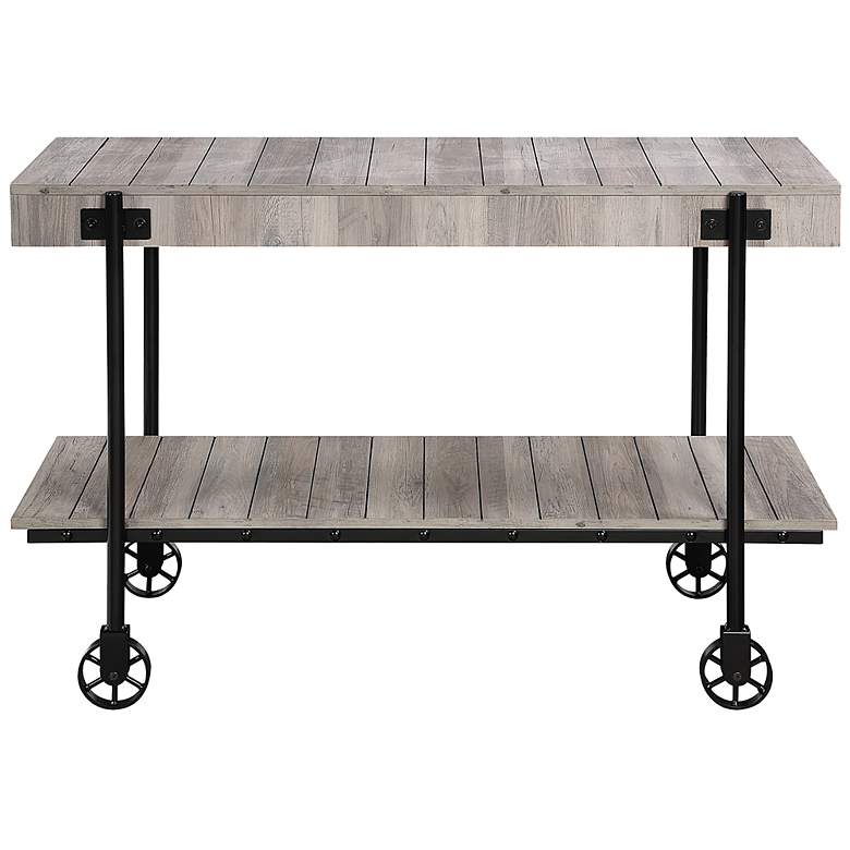 Image 4 Acres 47 1/4"W Black and Natural Tone 1-Shelf Console Table more views