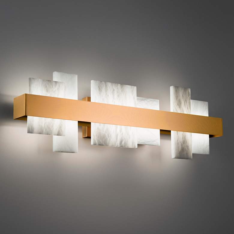 Image 1 Acropolis 27 1/2" Wide Aged Brass LED Bath Light