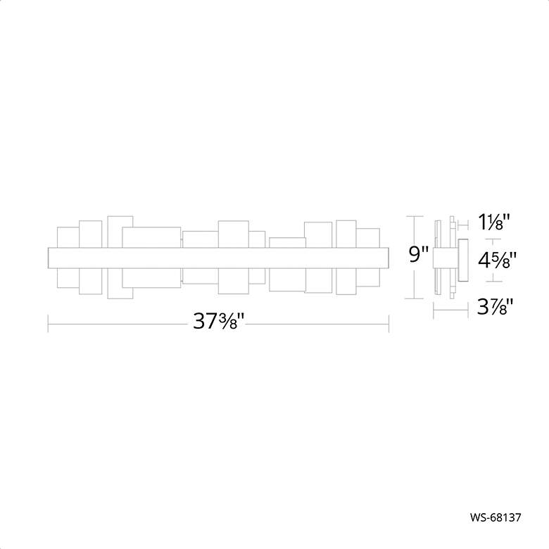 Image 2 Acropolis 37 1/2 inch Wide Brushed Nickel LED Bath Light more views