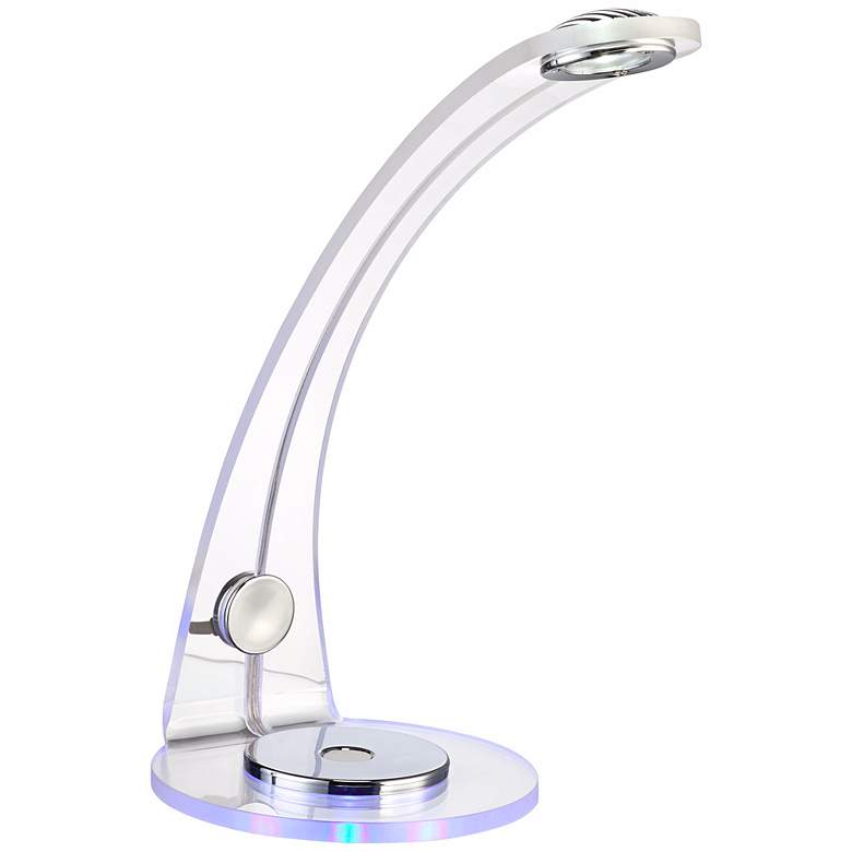 Image 1 Acrylic and Chrome Swoop LED Desk Lamp with Night Light