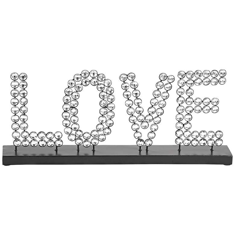 Image 1 Acrylic Love 18 inch Wide Sculpture on a Metal Stand