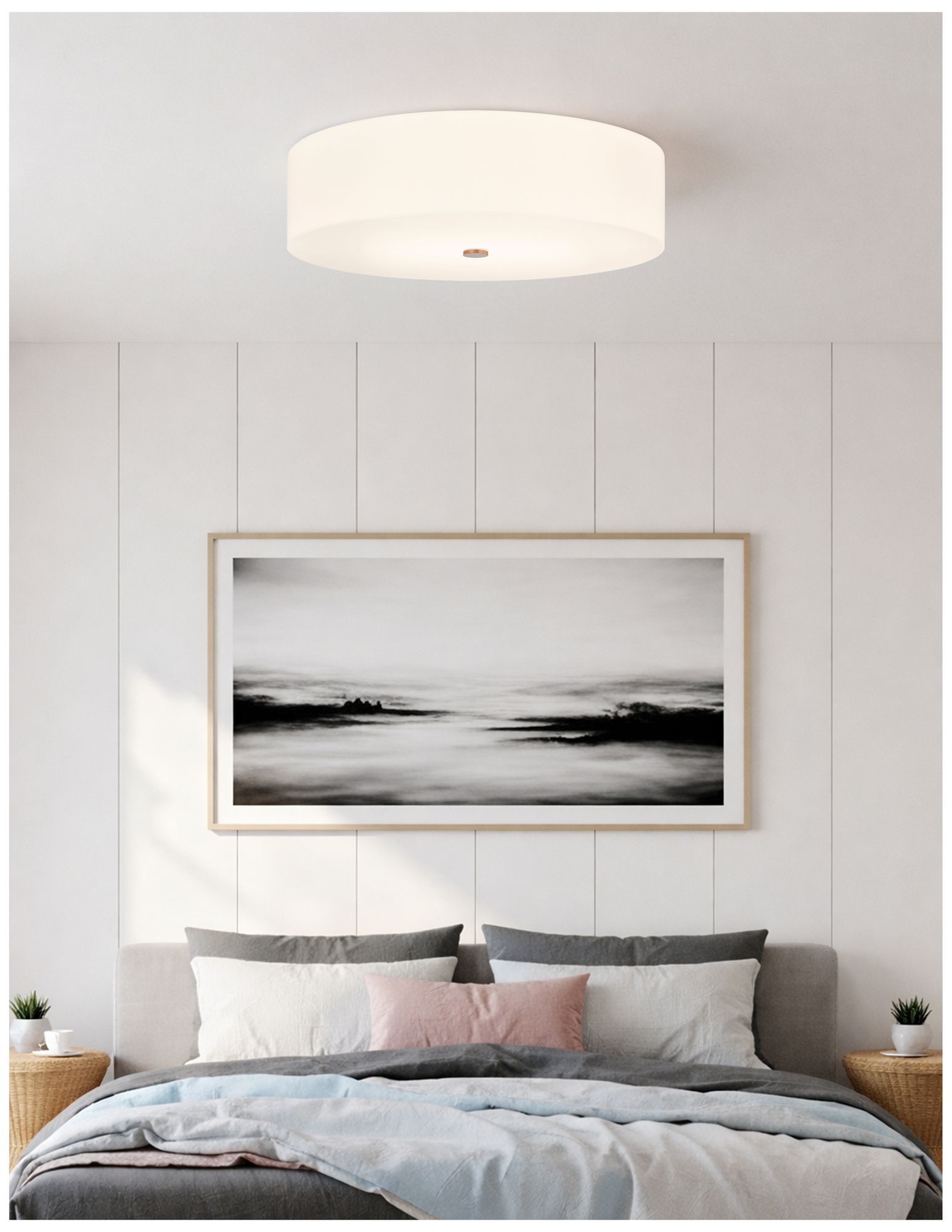 Image 3 Acryluxe Classic 30" Wide 6-Light Brushed Brass, Opal Flush-Mount more views