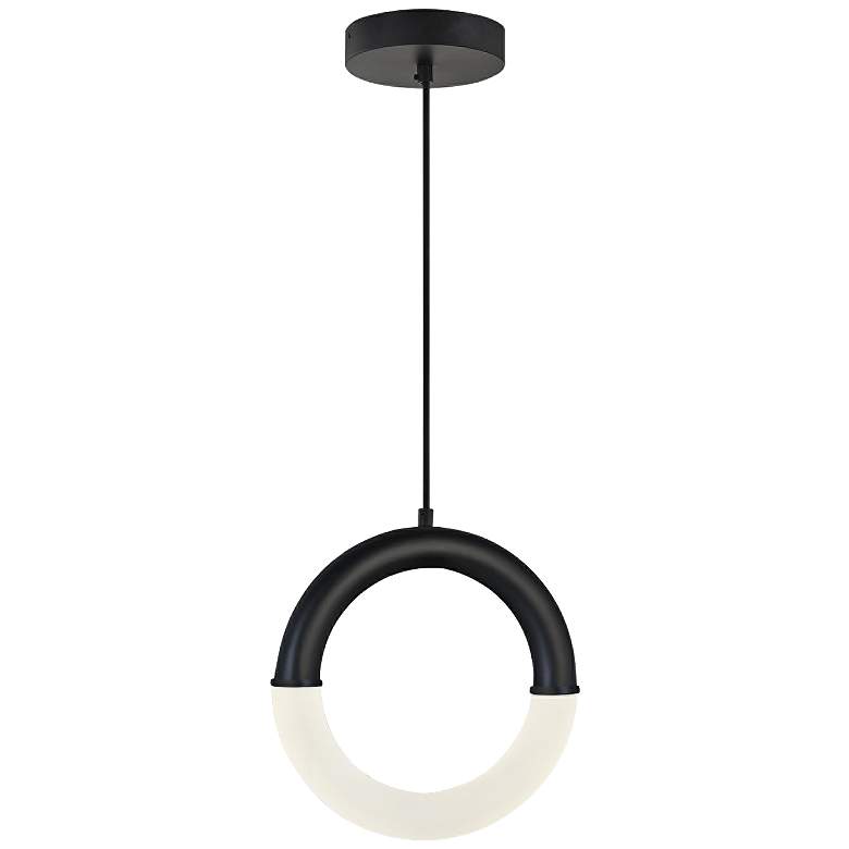Image 2 Acryluxe™ Revolve 10 1/4" Wide Black LED Mini Pendant