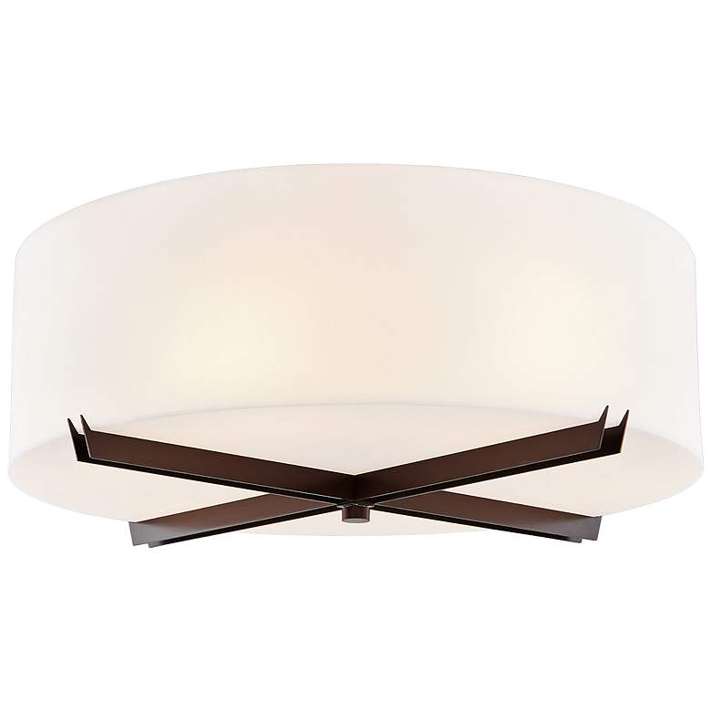 Image 1 Acryluxe™ Crossbar 18" Wide Dark Bronze Ceiling Light