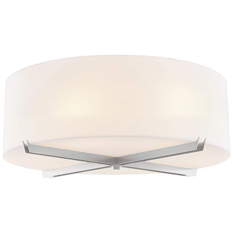 Image 1 Acryluxe™ Crossbar 18"W Brushed Nickel Ceiling Light