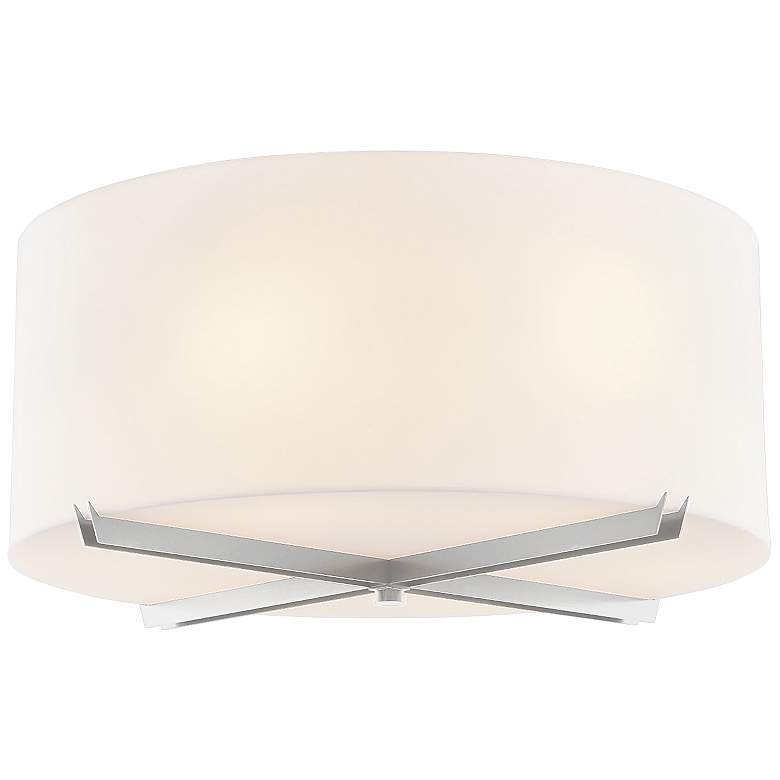 Image 1 Acryluxe™ Crossbar 24"W Brushed Nickel Ceiling Light