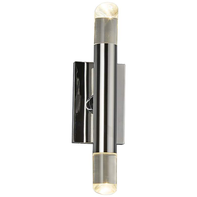Image 1 Acryluxe™ Kyber 15 3/4" High Chrome 2-Light LED Sconce
