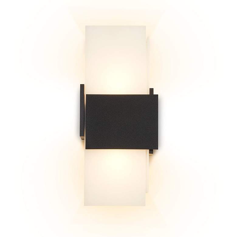 Image 1 Acuo 16.5" Textured Black 2700K LED Outdoor Sconce
