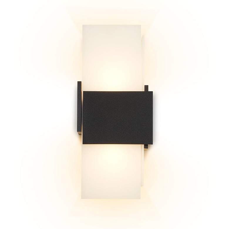 Image 1 Acuo 16.5" Textured Black Dimmable 3500K LED Outdoor Sconce