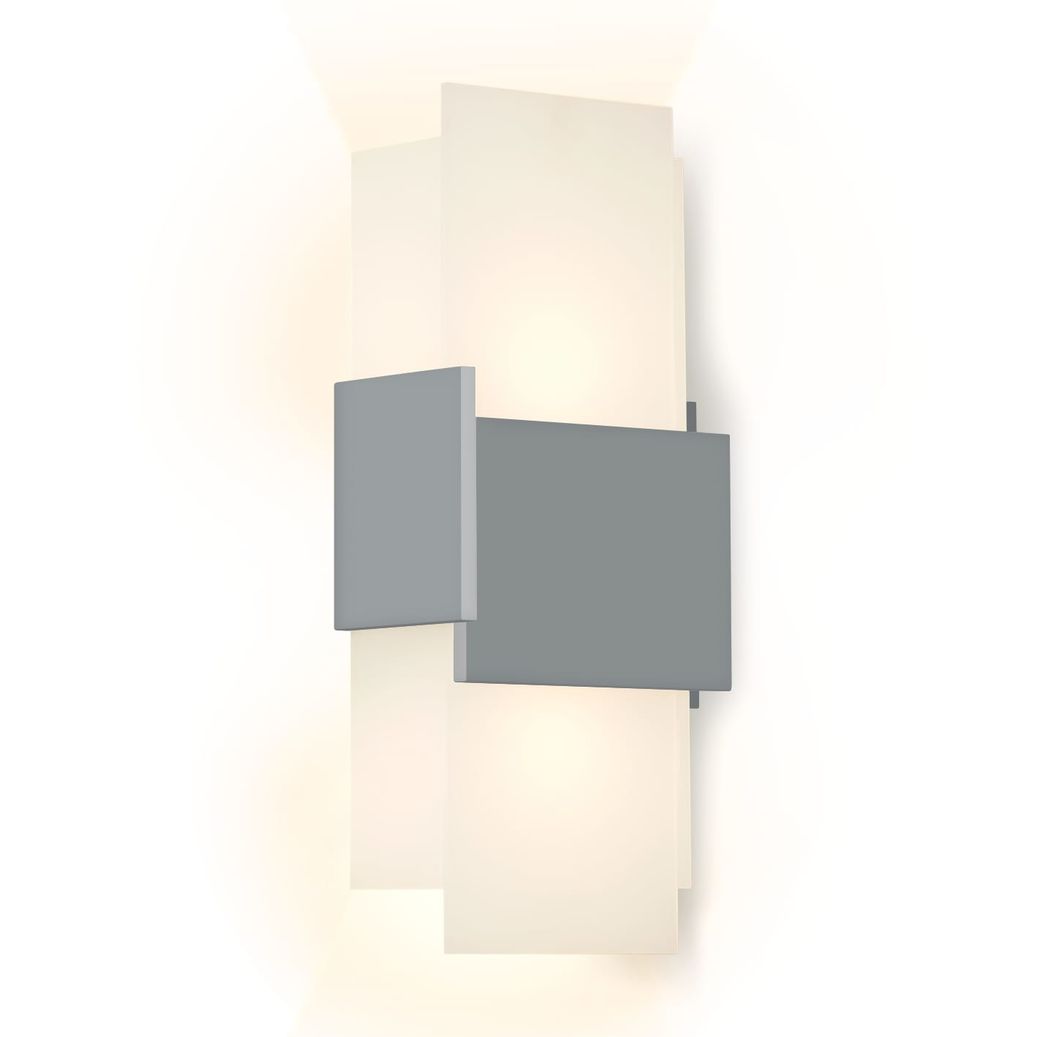 Image 2 Acuo 7"W Matte Grey Outdoor LED Sconce with Frosted Shade more views