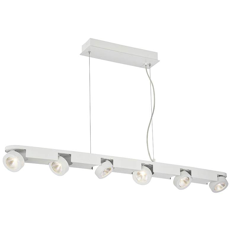 Image 1 Acura 50 1/4" Wide White LED Kitchen Island Light Pendant