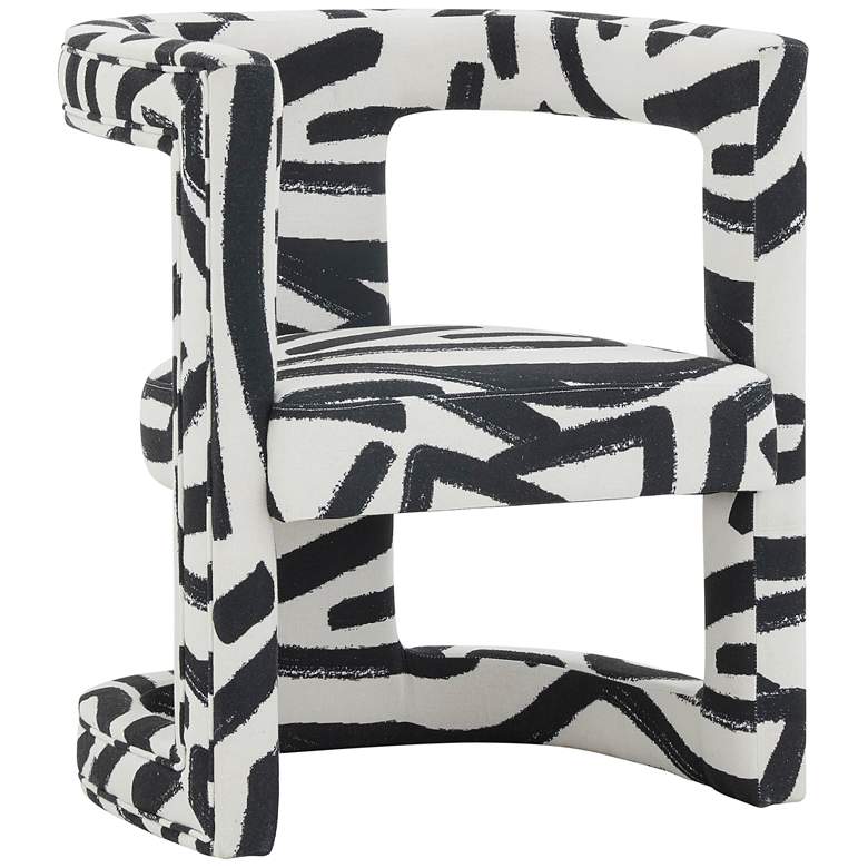 Image 3 Ada Black and White Velvet Sculpture Accent Chair