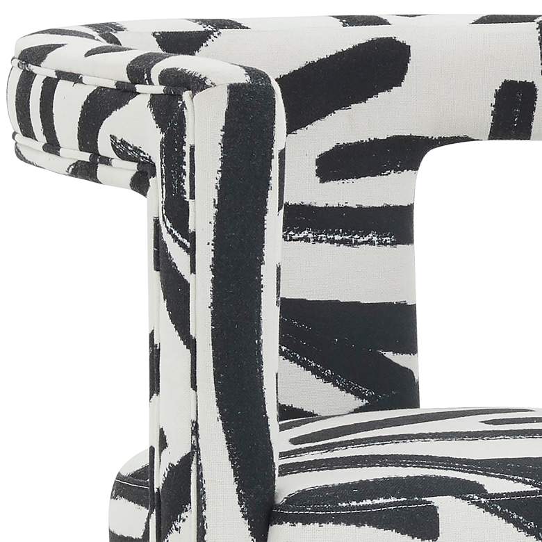 Image 4 Ada Black and White Velvet Sculpture Accent Chair more views