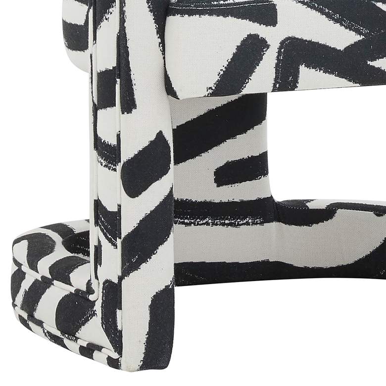 Image 5 Ada Black and White Velvet Sculpture Accent Chair more views