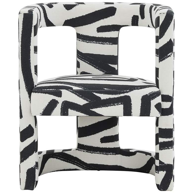 Image 7 Ada Black and White Velvet Sculpture Accent Chair more views