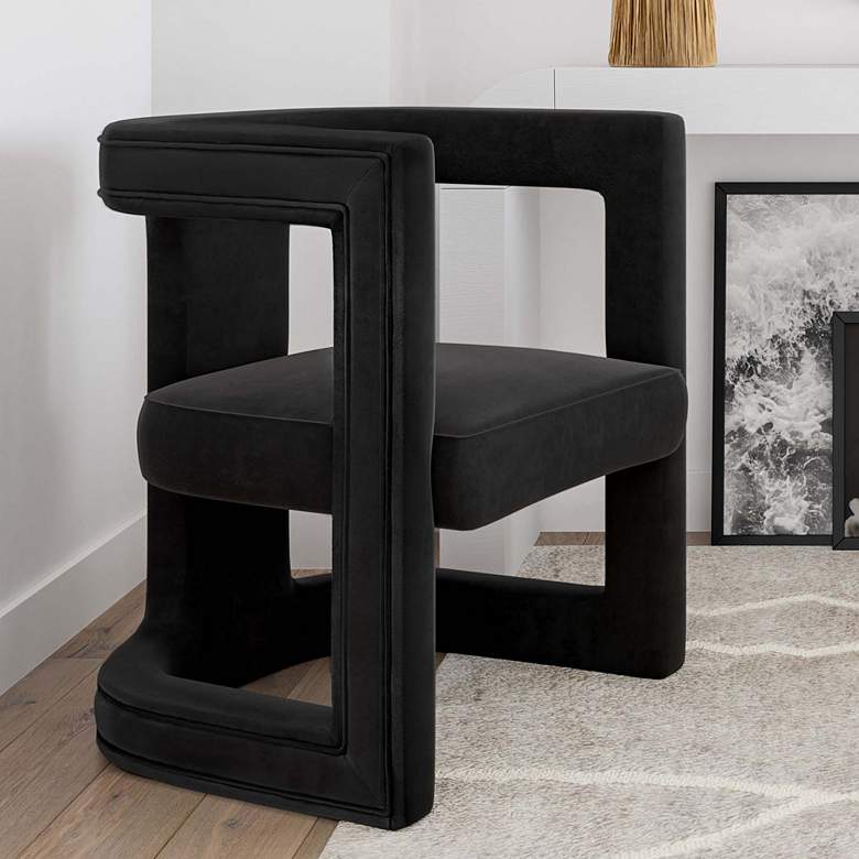 Image 2 Ada Black Velvet Accent Chair