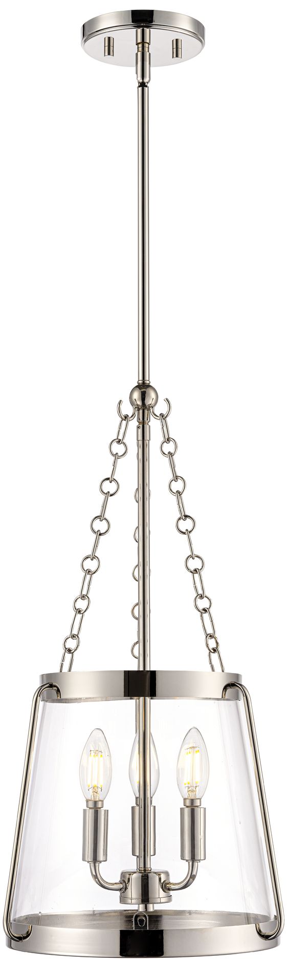 Image 3 Adabella 11.75" 3-Light Pendant in Polished Nickel more views