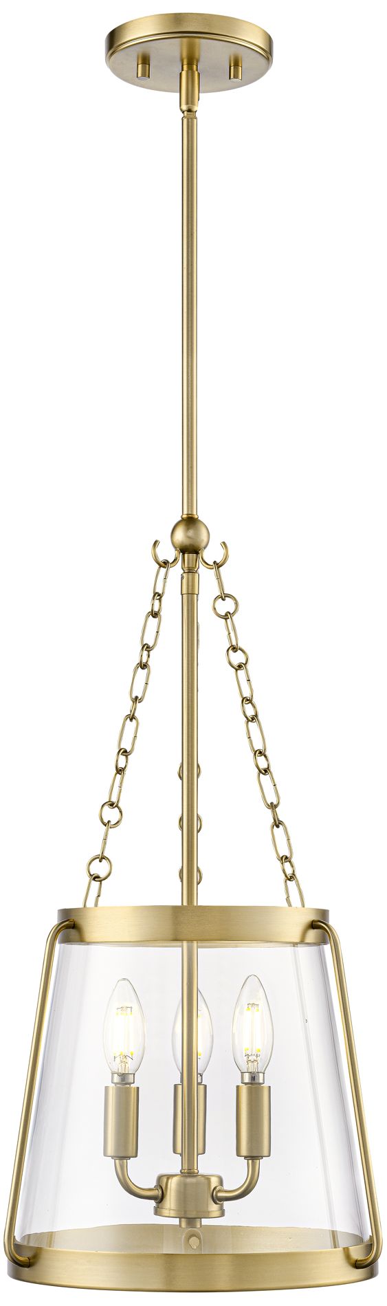 Image 3 Adabella 11.75" 3-Light Pendant in Vintage Brass more views