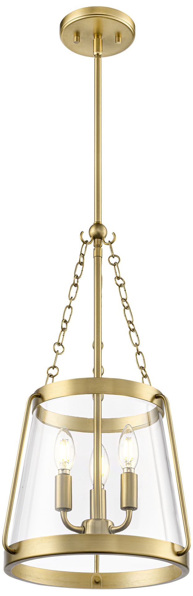 Adabella 11.75" Wide 3-Light Pendant in Vintage Brass