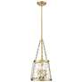 1_Adabella 11 3/4" Wide Vintage Brass 3-Light Mini Pendant