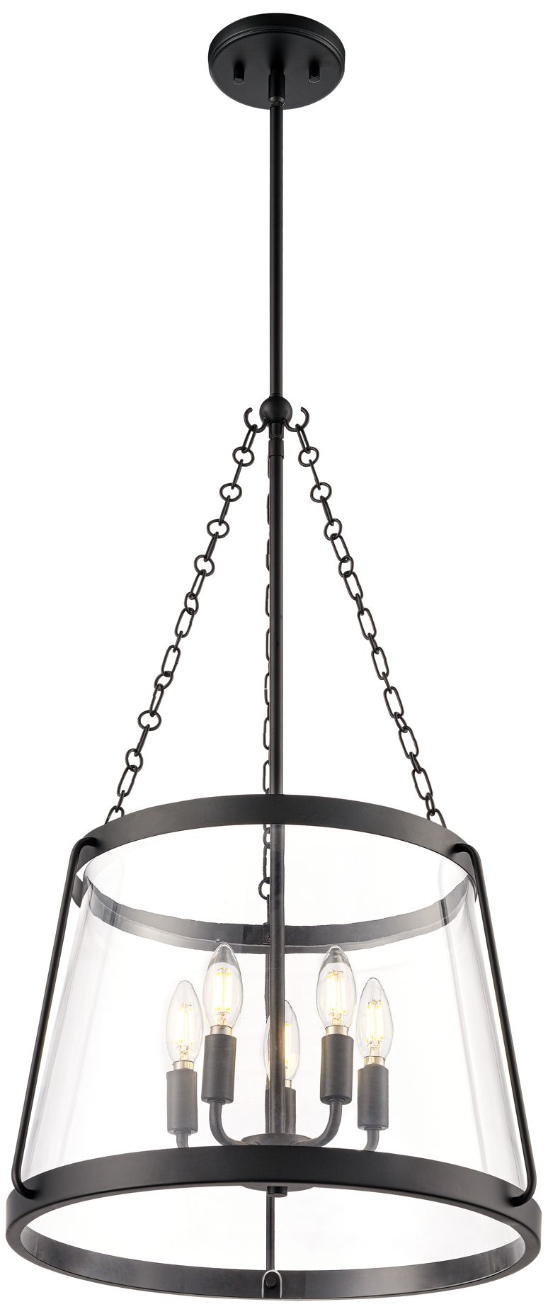 Adabella 17.75" 5-Light Pendant in Matte Black